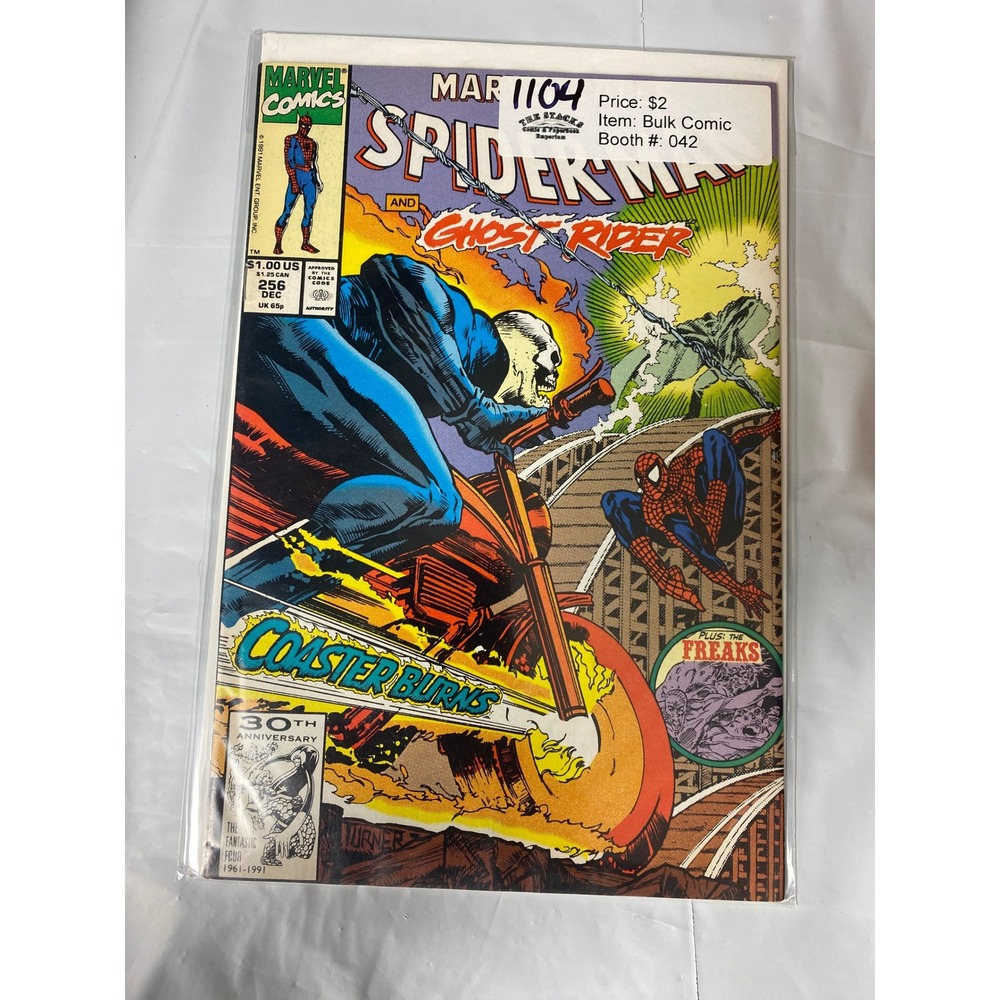 Marvel‎ Spider-Man 256 Ghost Rider Coaster Burns Comic Book Dec 1991 Copper Age
